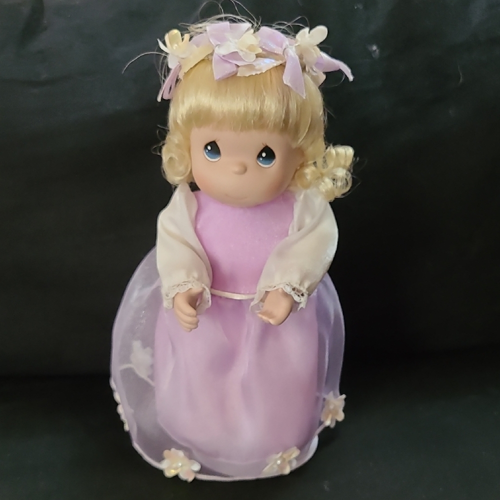 Precious Moments Purple and Cream Doll with Blonde Hair
